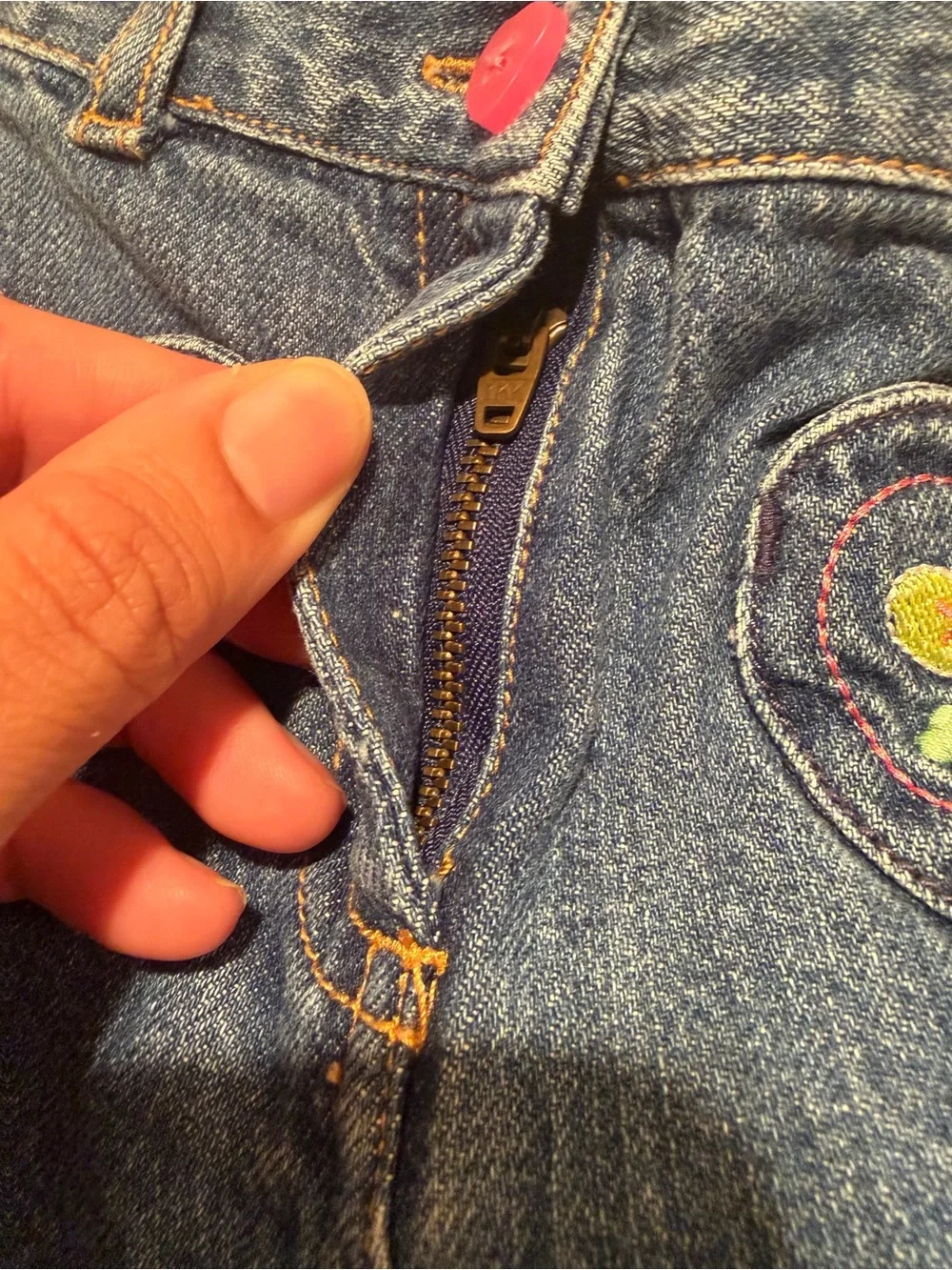 Vintage 2005 Gymboree Girls Heart Embroidered Flare Jeans - Size 2T / 2 Years